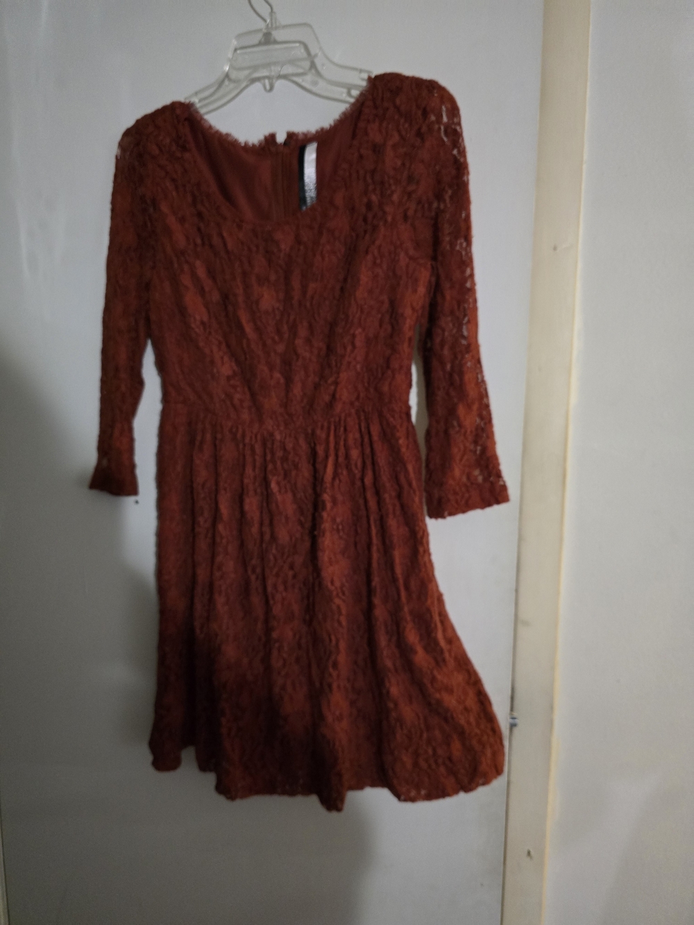 Anthropologie Rust Lace Midi Dress Its Adorable , It Is However A Petite SMALL.